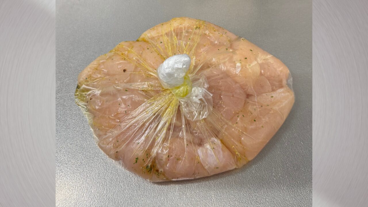 なじませて空気を抜く